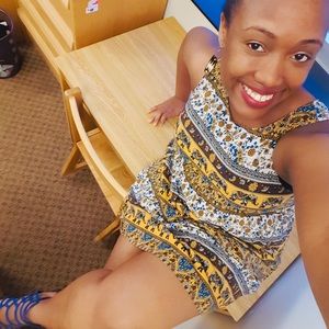 Large Women’s Multicolor Elephant Print Dress